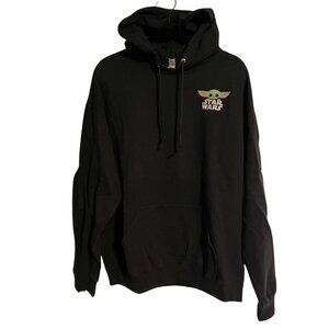 Star Wars Baby Yoda Grogu Hoodie Adult XL – Black Jerzees NuBlend Pullover